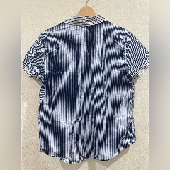 Ralph Lauren Blue and White Pinstriped Pajama Short Set 100% Organic Cotton - Picture 5 of 14